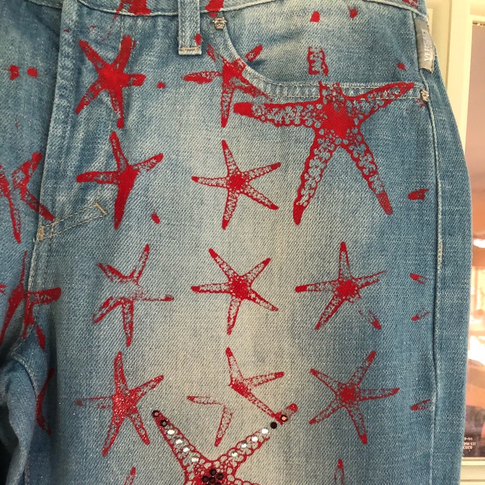 Versace couture stonewashed starfish jeans